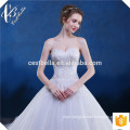 Latest Design Gorgeous Luxury White Lace Fabric Appliqued Wedding Gown Strapless Alibaba Sweetheart Beautiful Wedding Dress